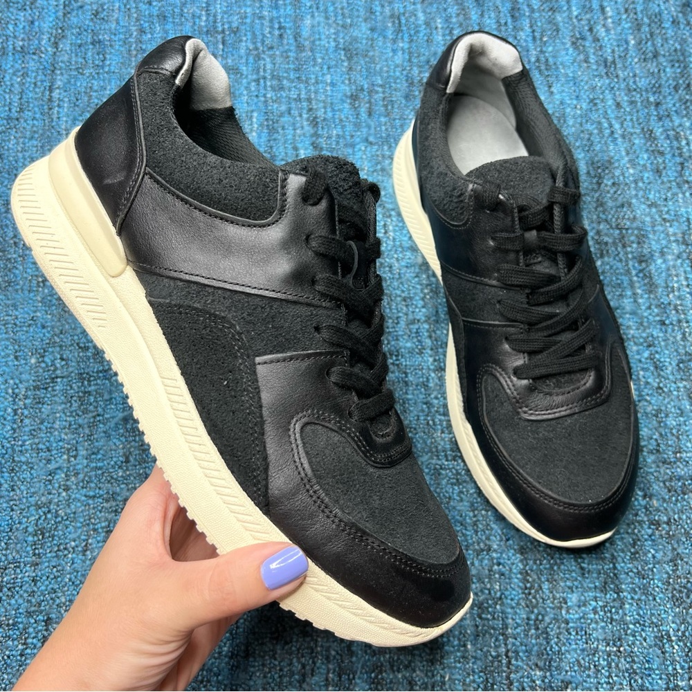 Everlane The Trainer Black Leather Sneakers